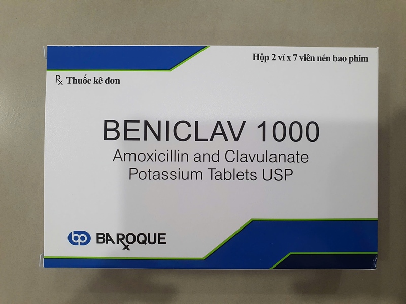 Beniclav 1000 (Hộp 2 vỉ x 7 viên) - Ấn Độ