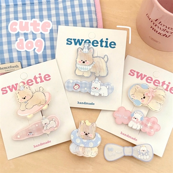 Set hai kẹp tóc cún kute