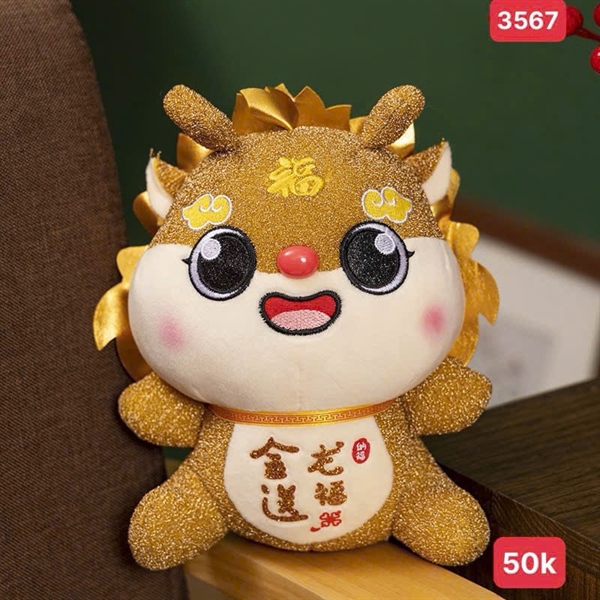 Gấu bông hình rồng màu vàng 24-26cm