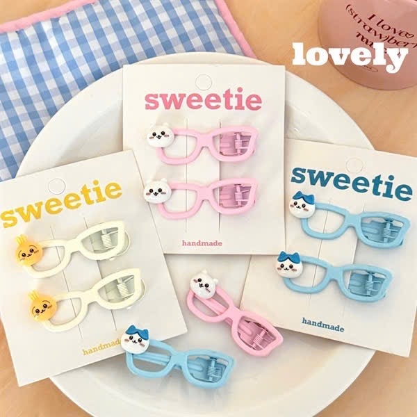 Set hai kẹp tóc kính