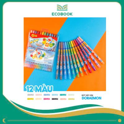 Bút sáp vặn 12 màu Bút sáp vặn 12 màu