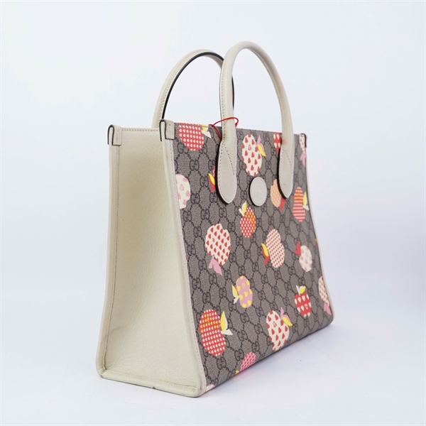 Túi GG Tote xám in hình apple (659983-525040-X) sz31 KG+