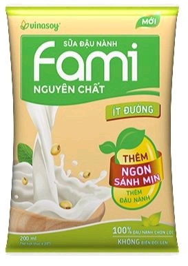 Sữa đậu nành Fami nguyên chất ít đường 200ml