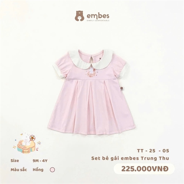 TT2505 - 12M/4Y Đầm Trung thu Embes gấu