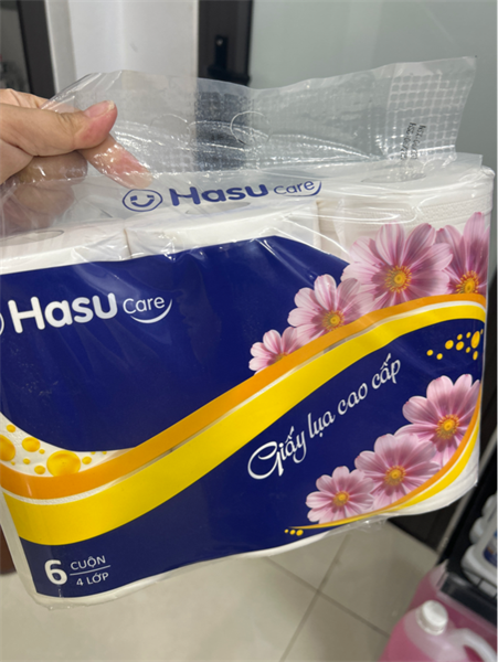 Hasu Giấy vệ sinh 6 cuộn (có lõi) /12 dây- Bịch x 850gr