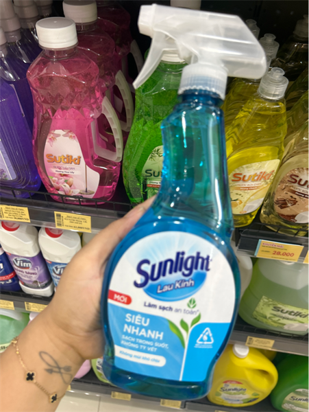 SUNLIGHT Nước Lau Kính Siêu Nhanh 520ml/12 chai