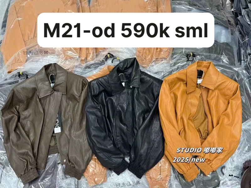 OD M21 Áo Khoác Da Gấu Bo Chun