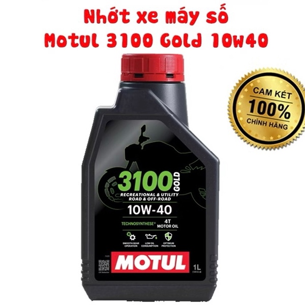 Nhớt xe số Motul 3100 Gold 4T 10W-40 dung tích 1L ( 1000 ml)