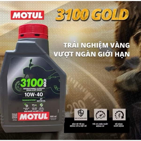 Nhớt xe số Motul 3100 Gold 4T 10W-40 dung tích 800 ml)
