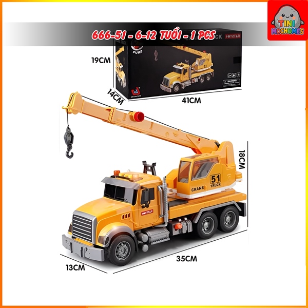 Đồ chơi xe cẩu vàng 666-51
