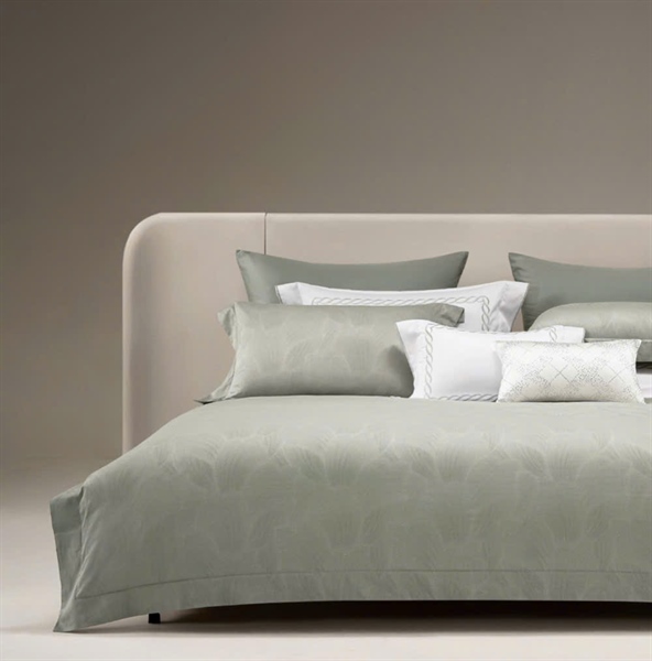 Bộ Gấm xanh dệt lá | Gấm Cotton 320T - MT03.04