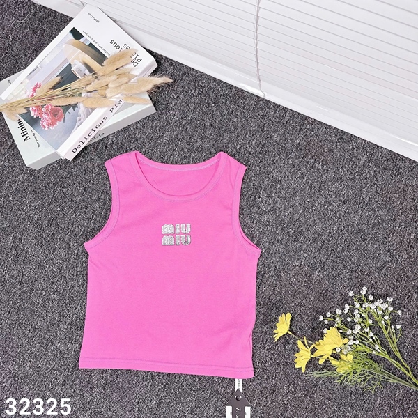 Áo ba lỗ chữ Miu Miu - Hồng