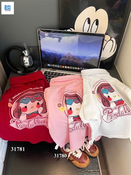 31781- Áo plo kitty - hồng đậm