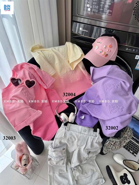 32002- Áo thun dập nổi Mickey - Tím