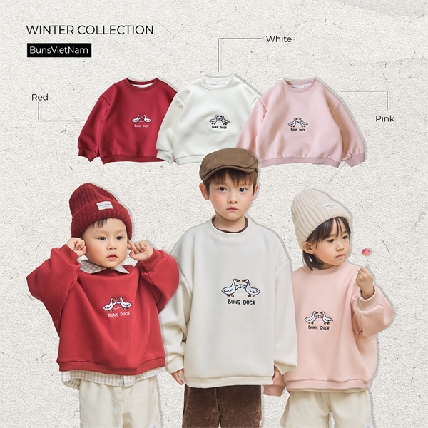 ĐÔNG 2025-ÁO SWEATER NỈ BUNS DUCK