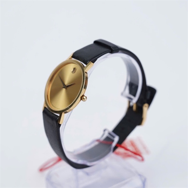 Đồng hồ Movado bọc vàng dây đen (1082348) sz32.5 (HN) KG+