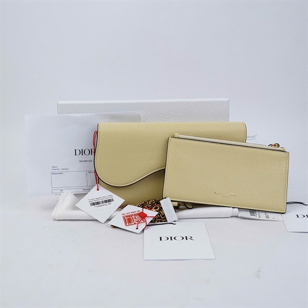 Túi Dior Saddle Chain Wallet vàng (46-MA-0242) sz19 (LN) KG+