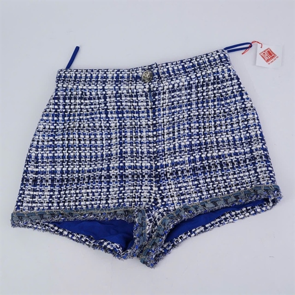 Quần Chanel vải Tweed xanh (BQ) KG+