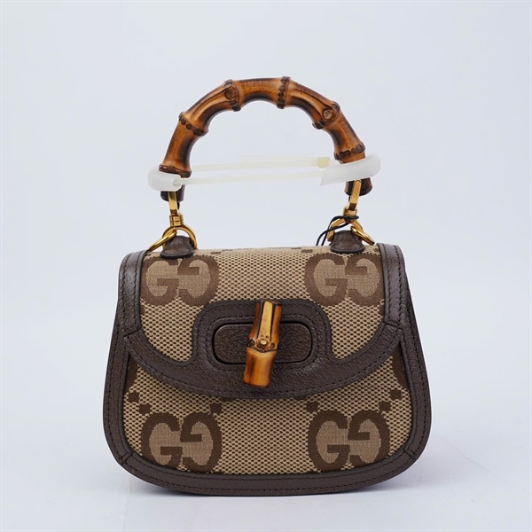 Túi GG Bamboo nâu 2strap (I039034177) sz17 (LN) KG+