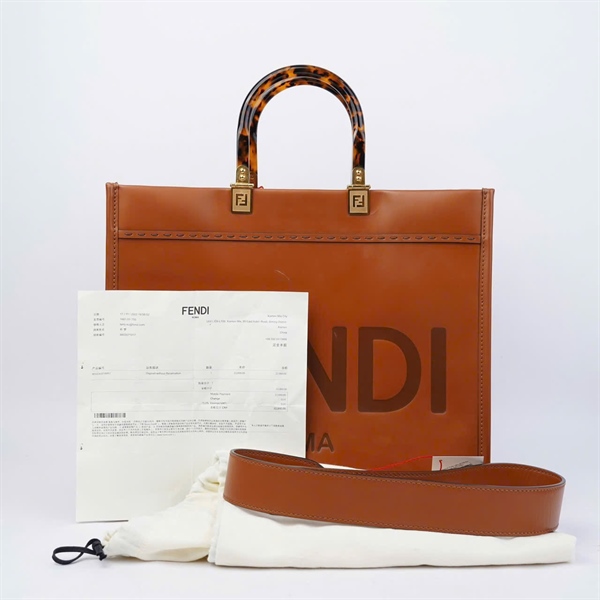 Túi Fendi Tote nâu có lót form sz36 (HN) KG+