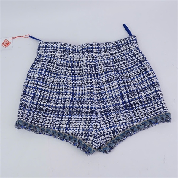 Quần Chanel vải Tweed xanh (BQ) KG+