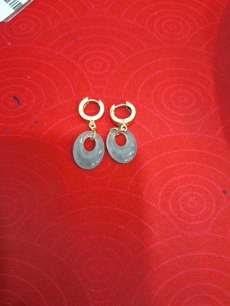 Bông tai vàng hạt nước móc dày +