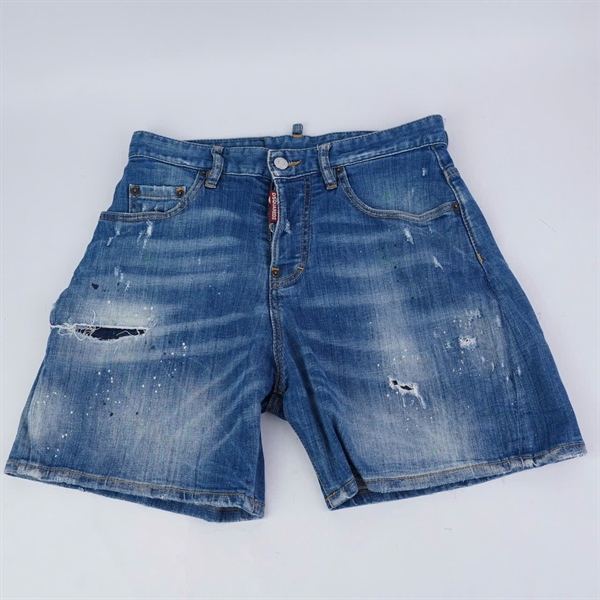 Quần DSQUARED2 ngắn vải bò xanh loang (BQ) KG+