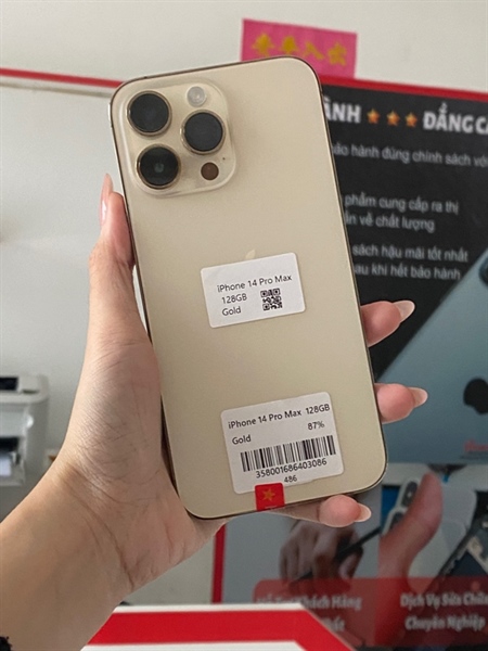 Iphone 14PROMAX 128GB vàng gold 98%