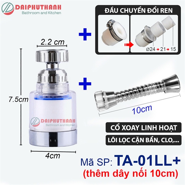 Bộ đầu vòi lọc nước xoay 360 độ (I)