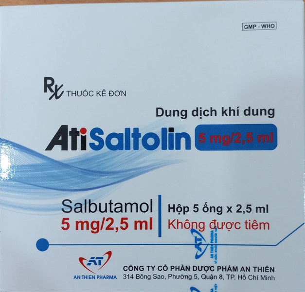 Atisaltolin 5 mg/2,5ml (Salbutamol)Hộp 5 ống) - An Thiên (Ống)