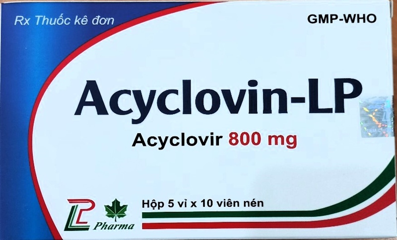 Thuốc Acyclovin-LP 800 (Hộp 5 vỉ x 10 viên) - Liên Phong