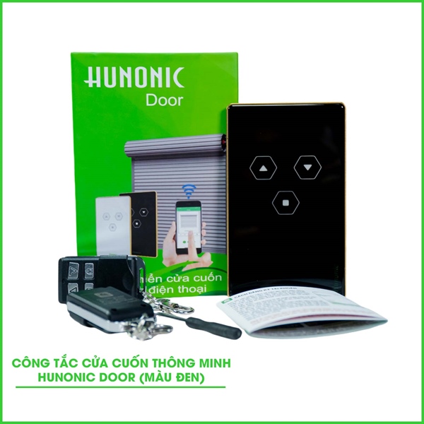 Công tắc Cửa Cuốn Wifi Hunonic Door màu Đen