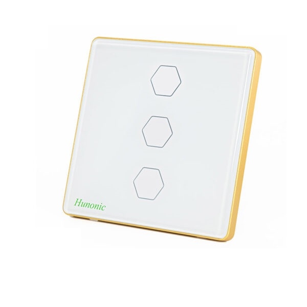 Công tắc cảm ứng BLE Luxury 3 Nút, HV, màu Trắng