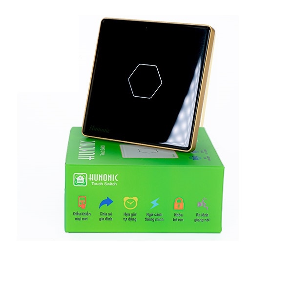 Công tắc cảm ứng WiFi Hunonic CSL, HV, màu Đen