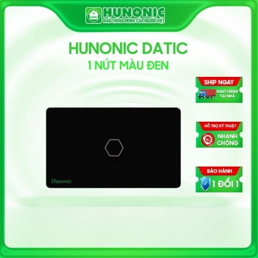 Công tắc cảm ứng BLE Hunonic Datic 1 Nút, màu Đen