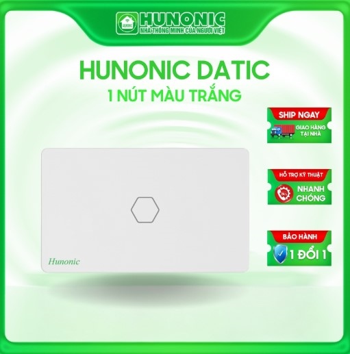 Công tắc cảm ứng BLE Hunonic Datic 1 Nút, màu Trắng