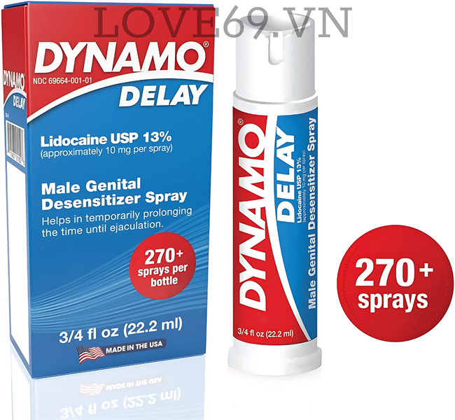 Chai Xịt Kéo Dài Thời Gian Cao Cấp DYNAMO Delay (Cam Kết Hàng Chính Hãng)