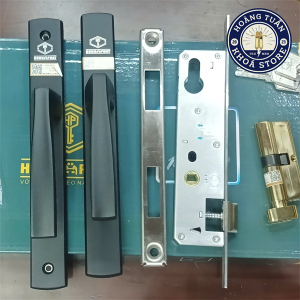 KHÓA CỬA NHÔM ĐÚC ĐEN - HỆ 55 - KHÓA THƯƠNG HIỆU HỒNG PHÁT. BẢO HÀNH 1 NĂM.