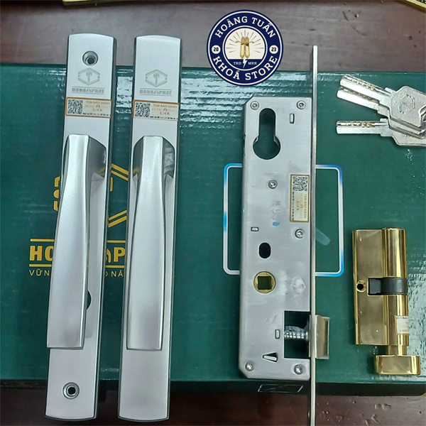 KHÓA CỬA NHÔM ĐÚC BẠC - HỆ 55 - KHÓA THƯƠNG HIỆU HỒNG PHÁT. BẢO HÀNH 1 NĂM.