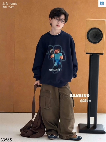 33585- Áo SWT MineCraft đen BBN