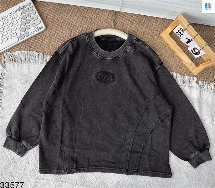 33577-Áo Tay Dài Đen Chữ D