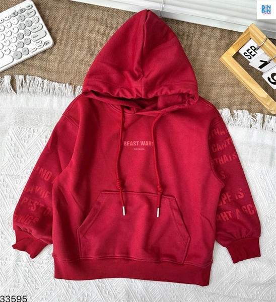 33595-Áo Hoodie Đỏ Beast Wars