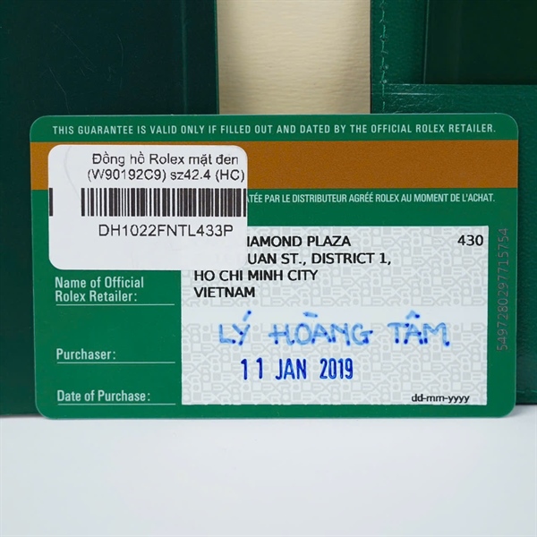 Đồng hồ Rolex mặt đen (W90192C9) sz42.4 (HC) KG+