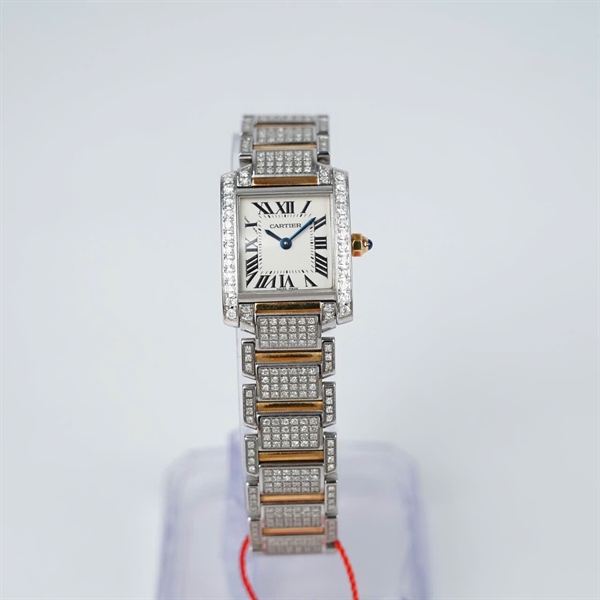 Đồng hồ Cartier đính kim mạ vàng- kim độ (733507RX) sz23.6 (HC) KG+