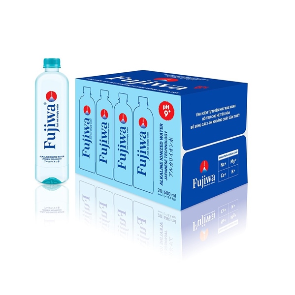 Nước Ion Kiềm pH9+ Fujiwa 680ml - Thùng 20 Chai