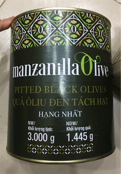 Quả oliu Đen nguyên hạt Manzanilla 3kg