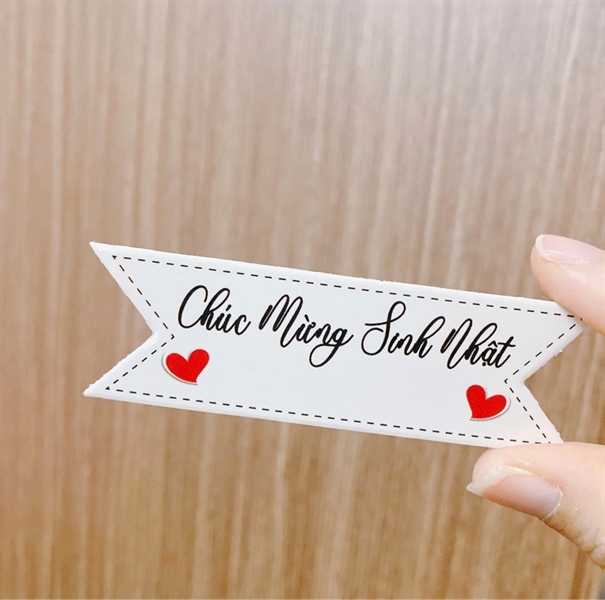 Thẻ giấy cmsn trắng chữ nghiêng 2 tim bịch 50 thẻ