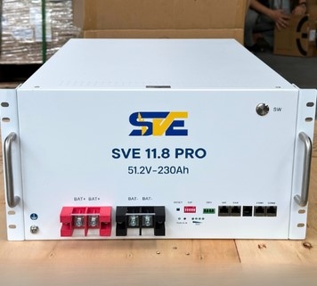 PIN LƯU TRỮ ÁP THẤP NHÃN HIỆU SVE 11.8 PRO Điện áp: 51.2V / 16S Dung lượng: 230Ah -11.776kWh
