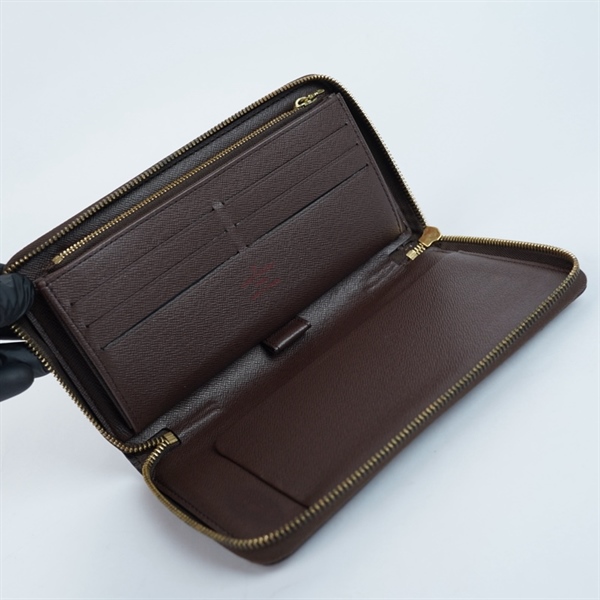 Ví LV zip ô vuông nâu (VI0026) (LT) KG+