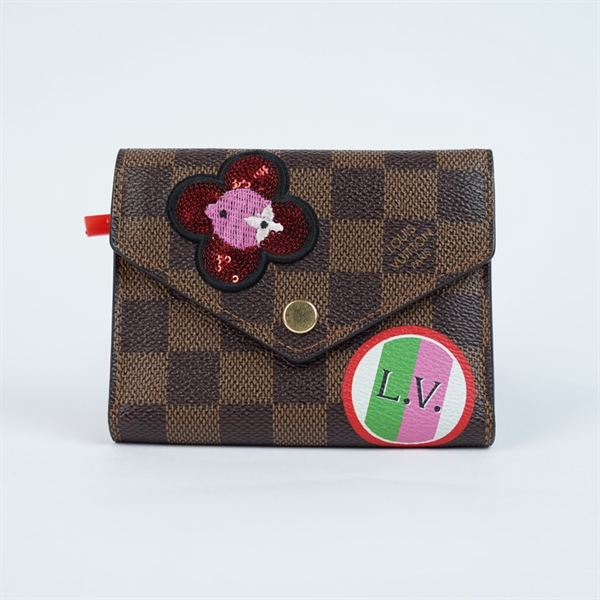Ví LV ô vuông nâu gập 3 in hình (MI3198) (LT) KG+